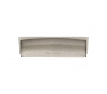 Heritage Brass Drawer Cup Pull Shropshire Design 76/96mm - Satin Nickel