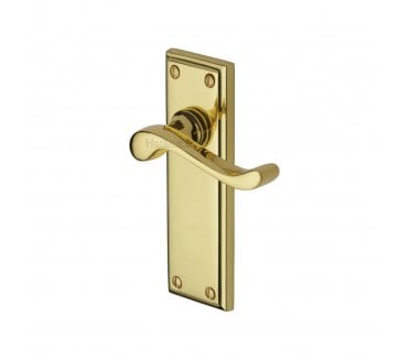 Heritage Brass Edwardian Door Handles On Backplate - Polished Brass