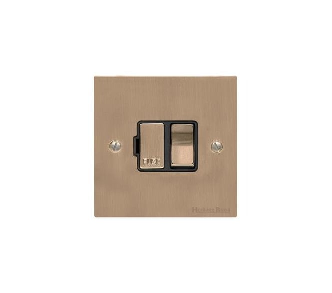 Heritage Brass Elite Flat Plate 13Amp Switched Spur - Antique Brass