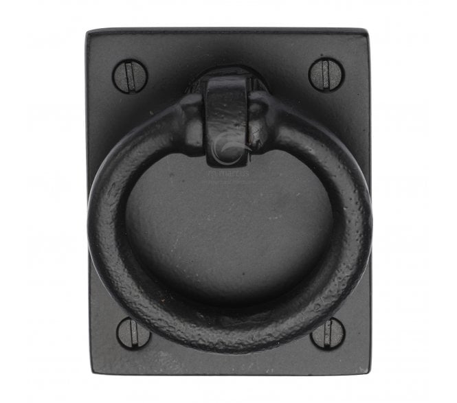 Heritage Brass FB6367 Ring Drop Pull on Plate - Rustic Black