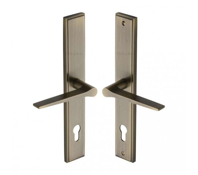 Heritage Brass Gio Multipoint Lock Handles, 92mm Centres - Antique Brass