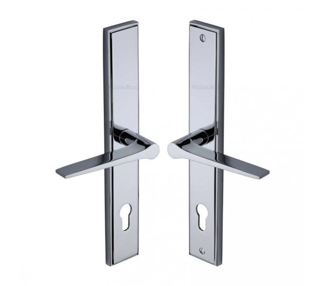 Heritage Brass Gio Multipoint Lock Handles, 92mm Centres - Polished Chrome