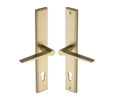 Heritage Brass Gio Multipoint Lock Handles, 92mm Centres - Satin Brass