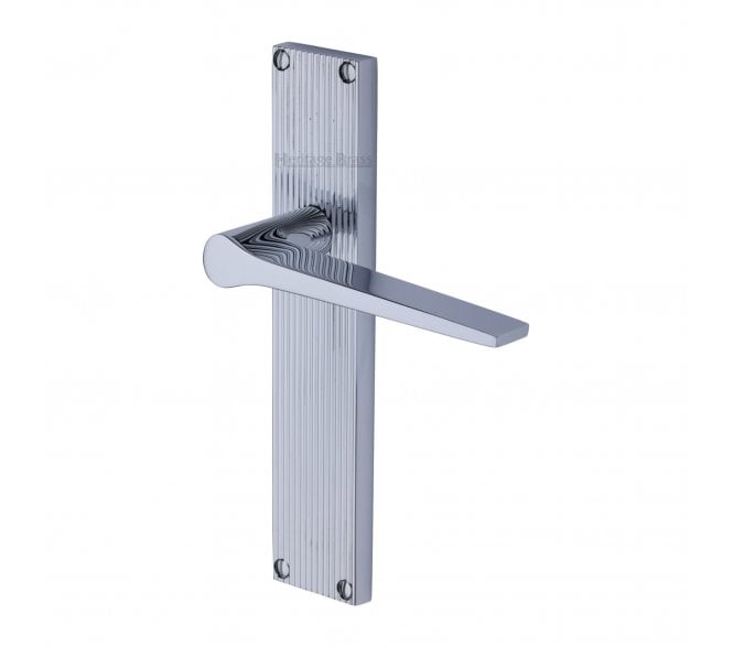 Heritage Brass Gio On Reeded Backplate - Polished Chrome
