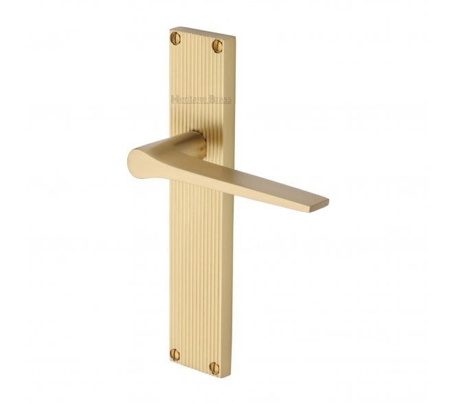 Heritage Brass Gio On Reeded Backplate - Satin Brass