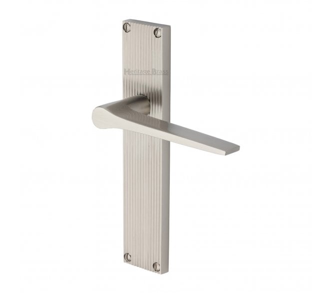 Heritage Brass Gio On Reeded Backplate - Satin Nickel