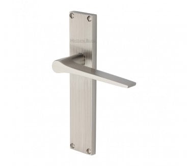 Heritage Brass Gio On Reeded Backplate - Satin Nickel