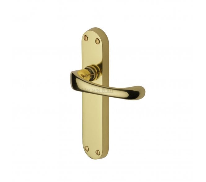 Heritage Brass Gloucester Door Handles On Backplate - Polished Brass