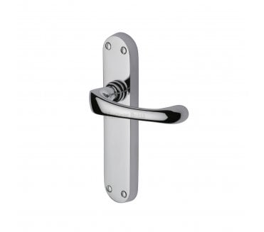 Heritage Brass Gloucester Door Handles On Backplate - Polished Chrome