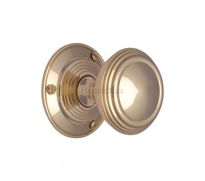 Heritage Brass Goodrich Mortice Knobs - Polished Brass