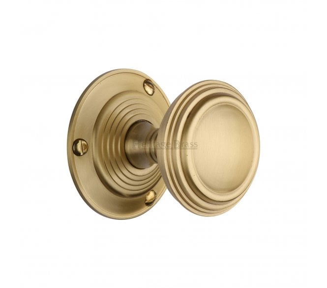 Heritage Brass Goodrich Mortice Knobs - Satin Brass