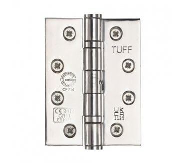 Heritage Brass Grade 13 102x76mm Ball Bearing Hinges (Pair) - Polished Stainless Steel