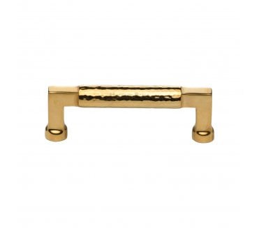 Heritage Brass HAM0312 Hammered Bauhaus Cabinet Pull Handle - Unlacquered Brass