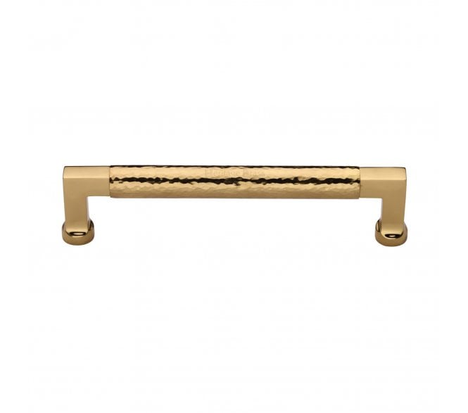 Heritage Brass HAM0312 Hammered Bauhaus Cabinet Pull Handles - Polished Brass