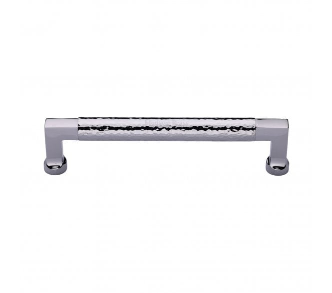 Heritage Brass HAM0312 Hammered Bauhaus Cabinet Pull Handles - Polished Chrome