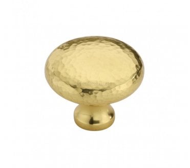 Heritage Brass HAM113 Hammered Victorian Round Cabinet Knobs - Polished Brass