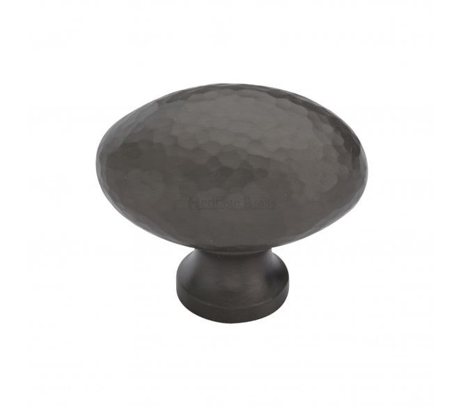 Heritage Brass HAM114 Hammered Victorian Oval Cabinet Knobs - Matt Bronze