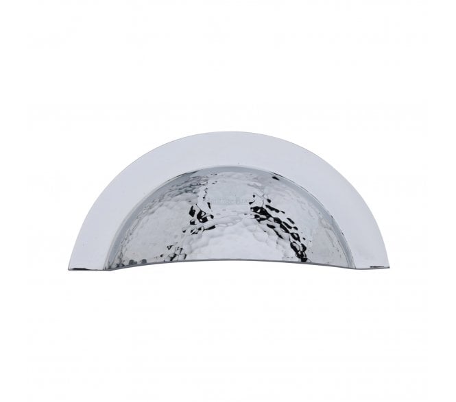 Heritage Brass HAM1730 Hammered Crescent Drawer Cup Pull - Polished Chrome