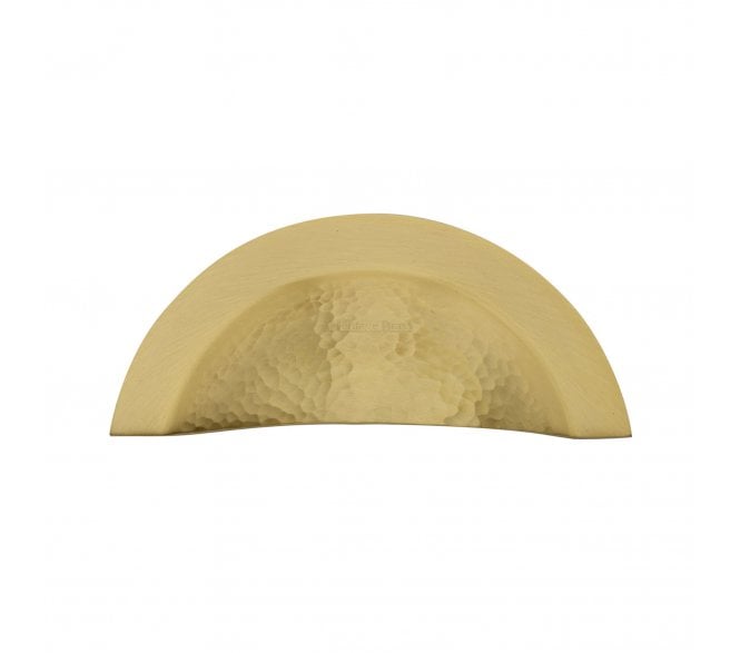 Heritage Brass HAM1730 Hammered Crescent Drawer Cup Pull - Satin Brass