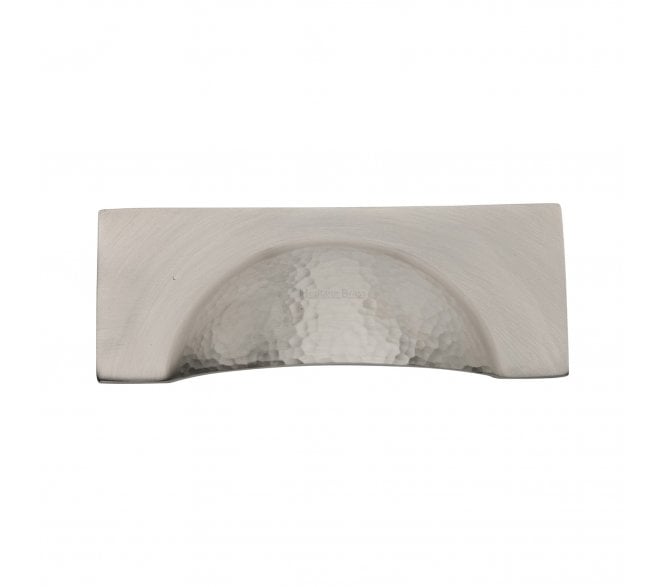 Heritage Brass HAM2764 Hammered Hampshire Drawer Cup Pull - Satin Nickel