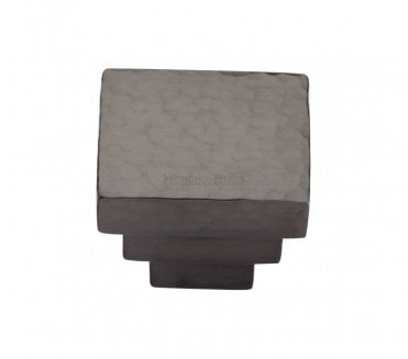 Heritage Brass HAM3672 Hammered Square Stepped Cabinet Knob - Matt Bronze