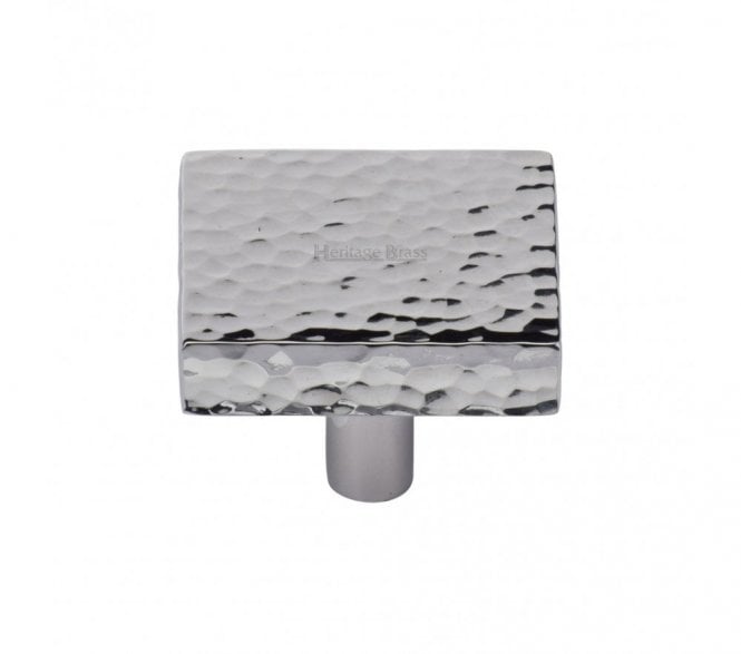 Heritage Brass HAM3685 Hammered Square Cabinet Knobs - Polished Chrome