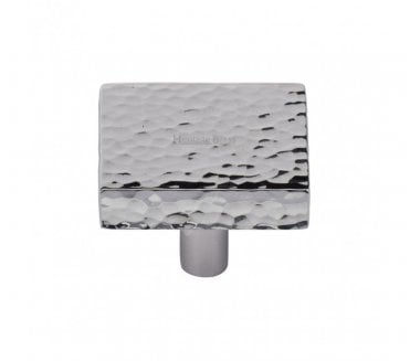 Heritage Brass HAM3685 Hammered Square Cabinet Knobs - Polished Chrome