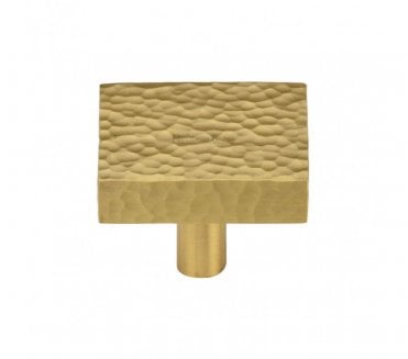 Heritage Brass HAM3685 Hammered Square Cabinet Knobs - Satin Brass