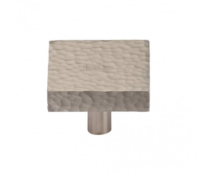 Heritage Brass HAM3685 Hammered Square Cabinet Knobs - Satin Nickel