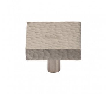 Heritage Brass HAM3685 Hammered Square Cabinet Knobs - Satin Nickel