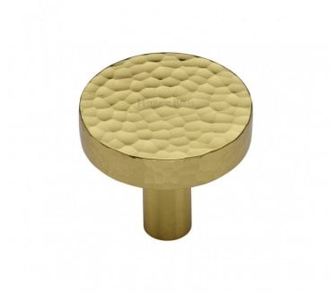 Heritage Brass HAM3880 Hammered Disc Cabinet Knobs - Polished Brass
