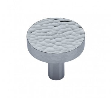 Heritage Brass HAM3880 Hammered Disc Cabinet Knobs - Polished Chrome