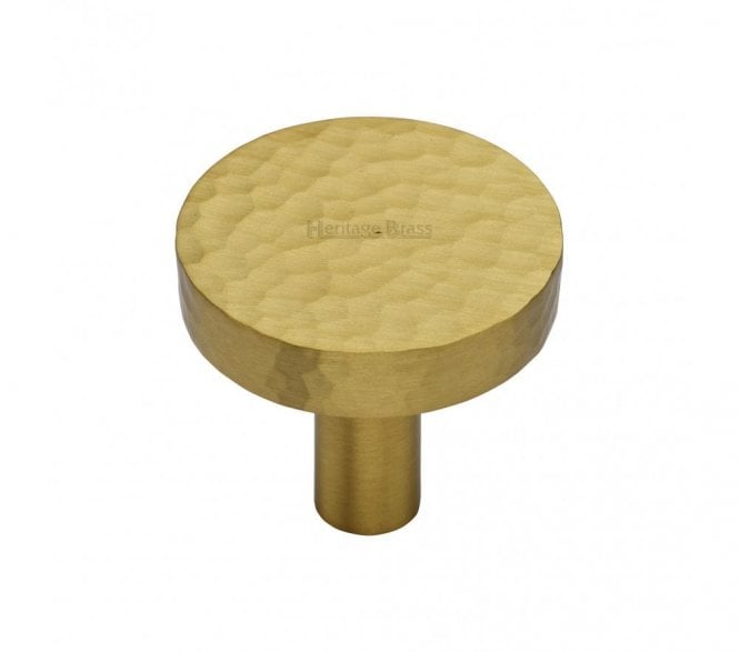 Heritage Brass HAM3880 Hammered Disc Cabinet Knobs - Satin Brass