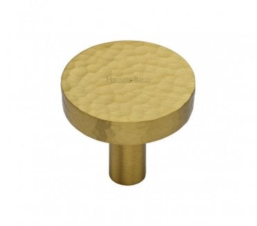 Heritage Brass HAM3880 Hammered Disc Cabinet Knobs - Satin Brass