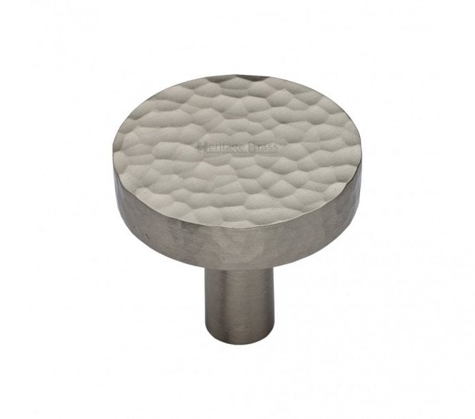 Heritage Brass HAM3880 Hammered Disc Cabinet Knobs - Satin Nickel