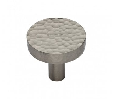 Heritage Brass HAM3880 Hammered Disc Cabinet Knobs - Satin Nickel