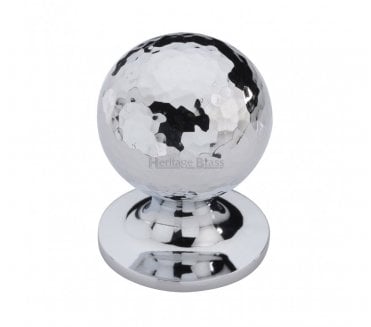 Heritage Brass HAM8321 Hammered Ball Cabinet Knobs - Polished Chrome