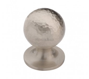Heritage Brass HAM8321 Hammered Ball Cabinet Knobs - Satin Nickel