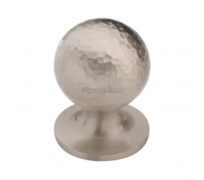 Heritage Brass HAM8321 Hammered Ball Cabinet Knobs - Satin Nickel