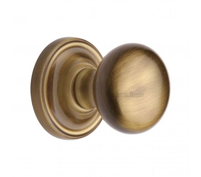 Heritage Brass Hampstead Mortice Knobs - Antique Brass