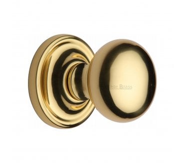 Heritage Brass Hampstead Mortice Knobs - Polished Brass