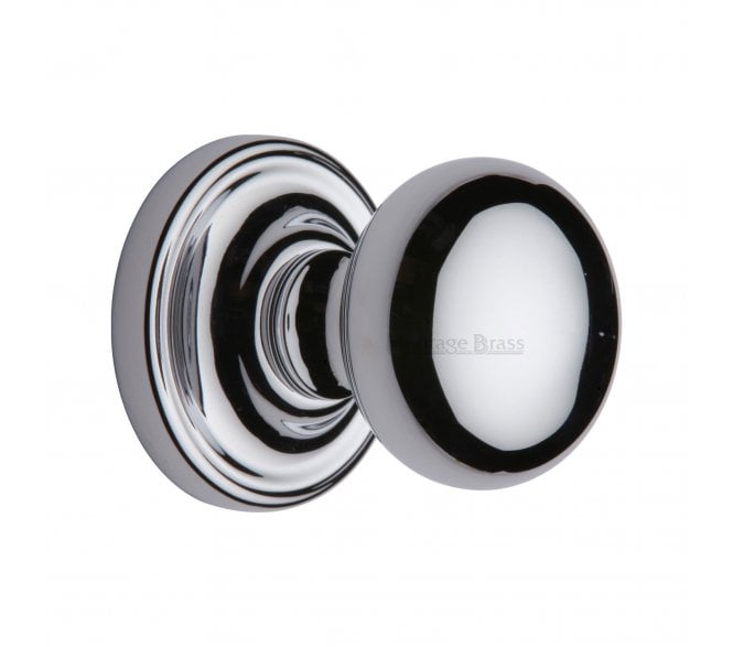 Heritage Brass Hampstead Mortice Knobs - Polished Chrome