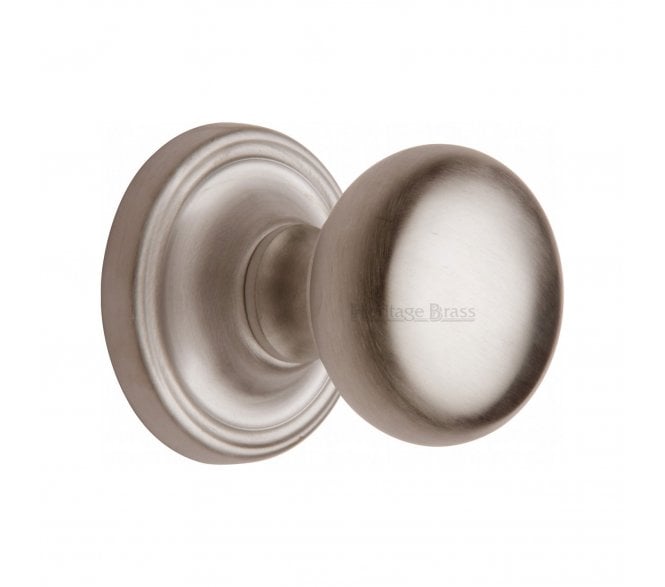 Heritage Brass Hampstead Mortice Knobs - Satin Nickel