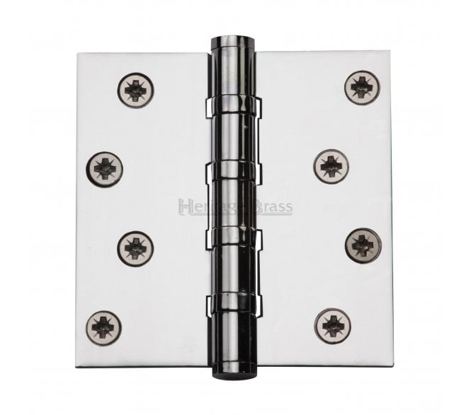 Heritage Brass Heavy Duty Thrust Bearing Butt Hinges 102x102mm - Polished Chrome (Pair)