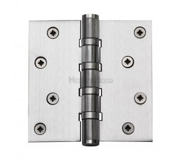 Heritage Brass Heavy Duty Thrust Bearing Butt Hinges 102x102mm - Satin Chrome (Pair)