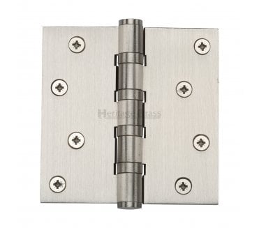 Heritage Brass Heavy Duty Thrust Bearing Butt Hinges 102x102mm - Satin Nickel (Pair)