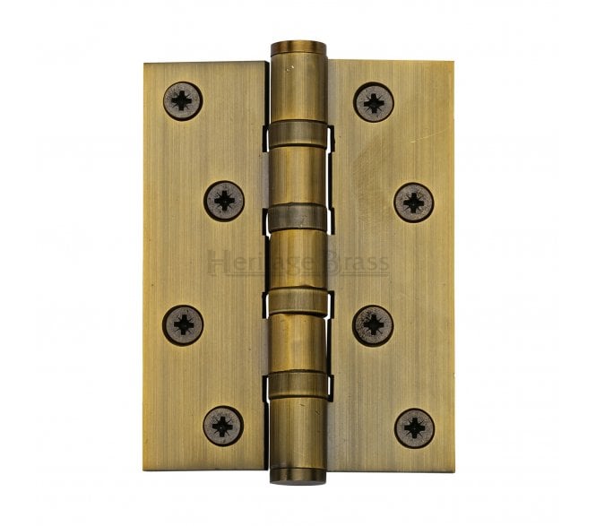 Heritage Brass Heavy Duty Thrust Bearing Butt Hinges 102x76mm - Antique Brass (Pair)