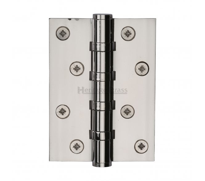 Heritage Brass Heavy Duty Thrust Bearing Butt Hinges 102x76mm - Polished Nickel (Pair)