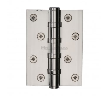 Heritage Brass Heavy Duty Thrust Bearing Butt Hinges 102x76mm - Polished Nickel (Pair)