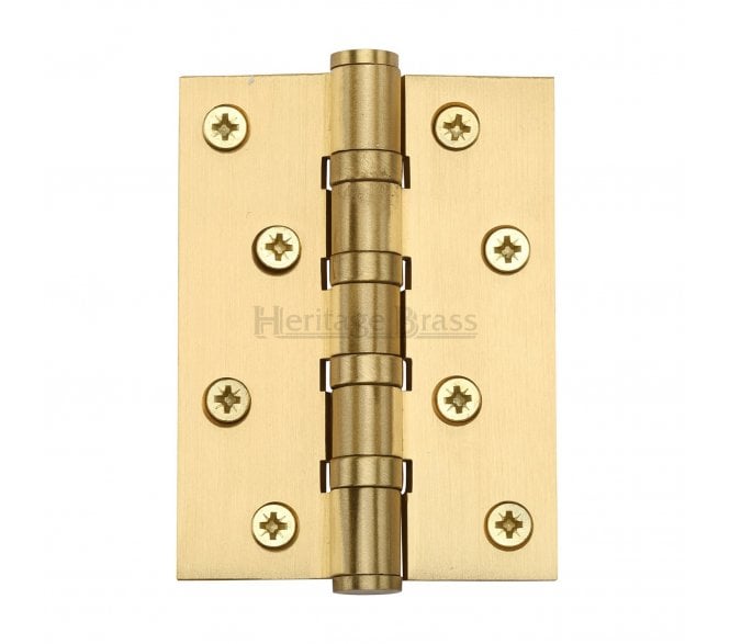 Heritage Brass Heavy Duty Thrust Bearing Butt Hinges 102x76mm - Satin Brass (Pair)